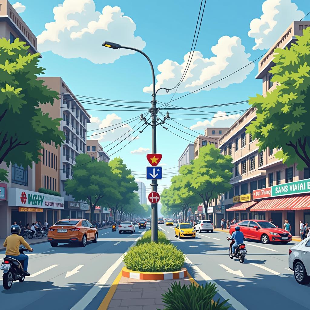 Ngã tư Vườn Lài Quận 12 TP HCM sầm uất với giao thông đông đúc